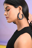 Invisible Setting Navy Blue Crystal Hoops
