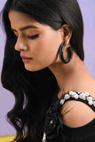 Invisible Setting Black Crystal Hoops