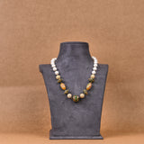 Meenakari and Pearls (Green) Single Line Necklace