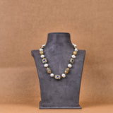 Meenakari and Pearls (Blue) Single Line Necklace