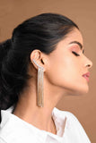 Gold Diamonte Ear Cuff Danglers