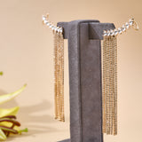 Gold Diamonte Ear Cuff Danglers