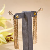 Gold Diamonte Ear Cuff Danglers