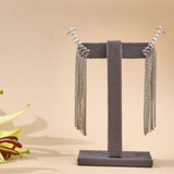 Silver Diamonte Ear Cuff Danglers