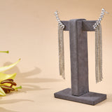 Silver Diamonte Ear Cuff Danglers