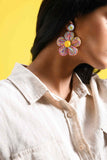 Ombre Flower Rafia Earrings