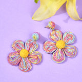 Ombre Flower Rafia Earrings