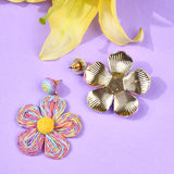 Ombre Flower Rafia Earrings