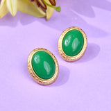 Emerald Gold Studs