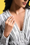 Two Pearl Wired Ring