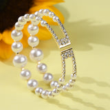 Double Lined Pearl Cuff