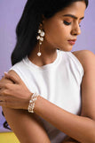 Pearl and Diamonte Flexible Cuff