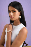Pearl and Diamonte Flexible Cuff