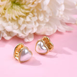 Pearl Heart Studs