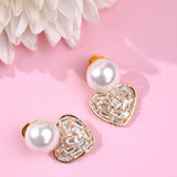 Pearl and Diamonte Heart Drops