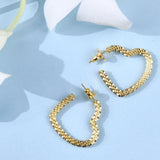18K Gold Plated Heart Hoops
