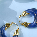 Navy Blue Resin Balis with Gold Shimmer