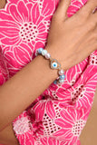 Heart with Evileye in Multi Pastel Pearls