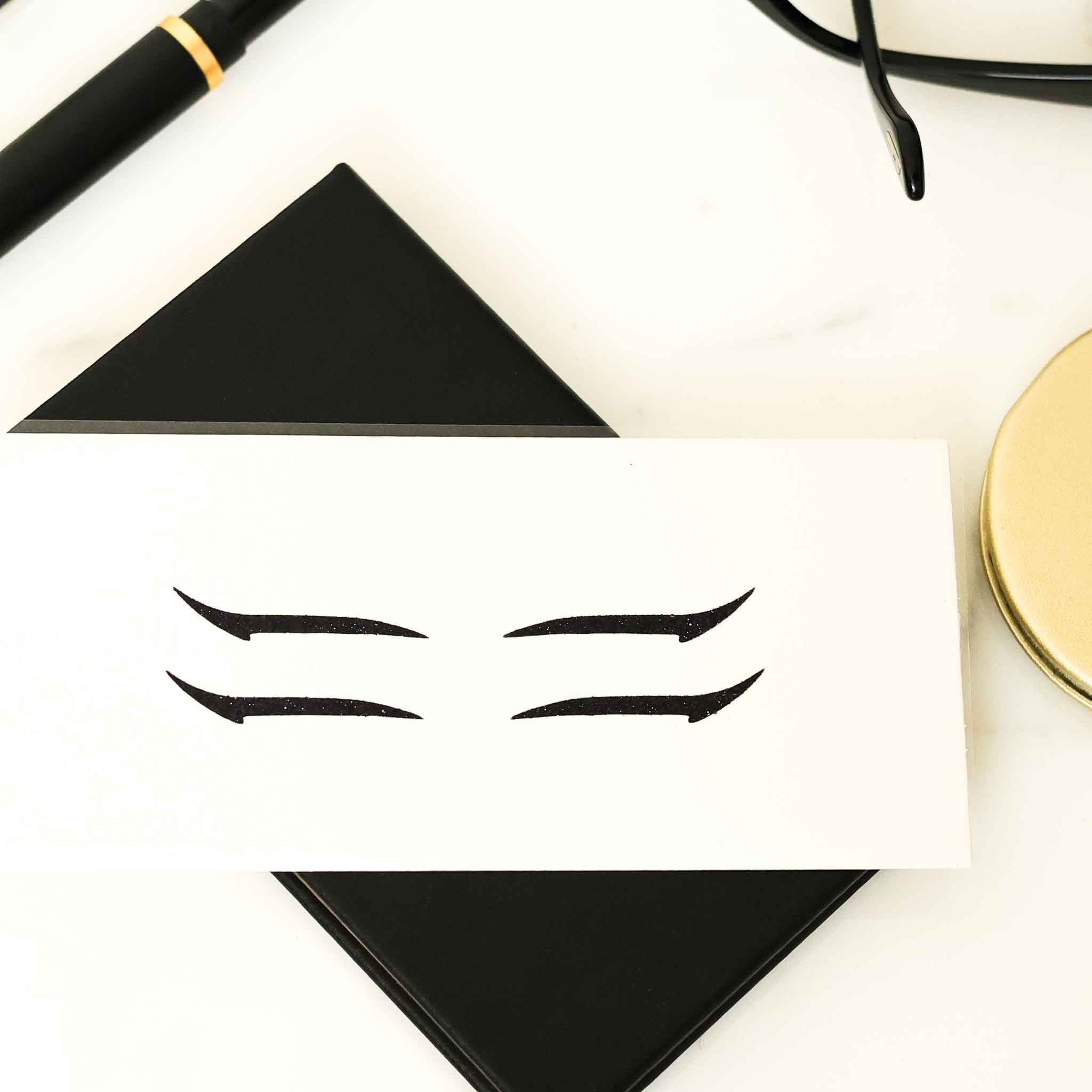 Two Piece Black and White Eye Lashes Tattoo Sticker