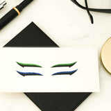 Two Piece Green and Blue Eye Lashes Tattoo Sticker