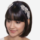 Betty Cooper In Black Satin with Intricate Veil Embroidery Headband
