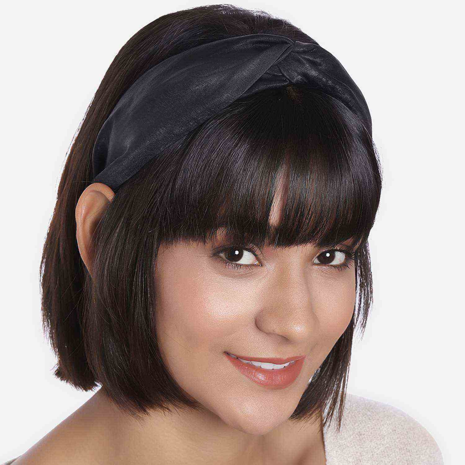 Veronica in Black Satin Headband