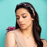 Emily in Blue and Grey Print Crepe Headband