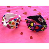 Betty Cooper Headband with Hearts Embroidery - White