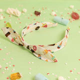 Anna Headband in Icecream Print Crepe
