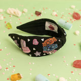 Elsa Headband in Embroidered Motifs - Candy land