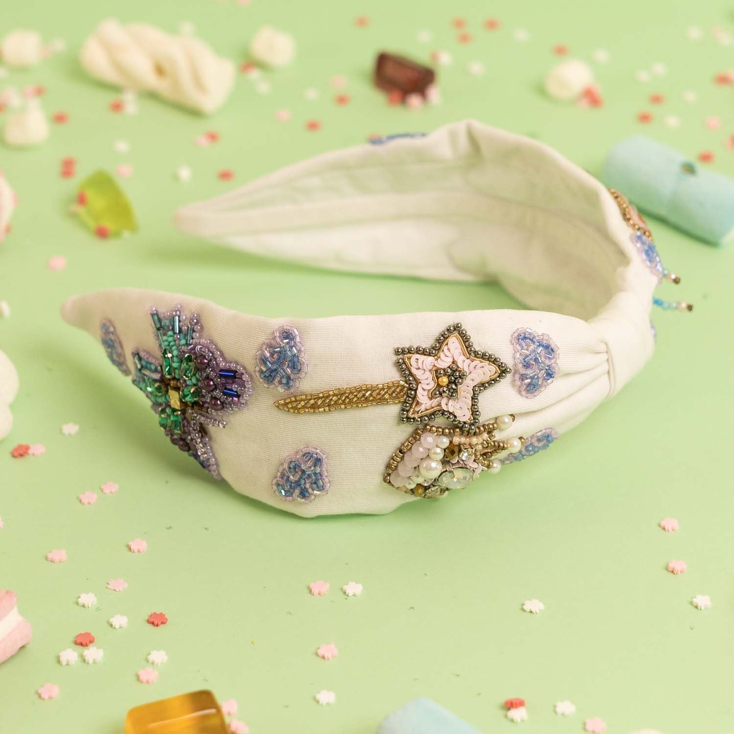 Elsa Headband in Embroidered Motifs - Fairy land