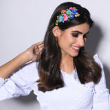 Betty Cooper Enbroidered Headband in Black - Vintage Garden