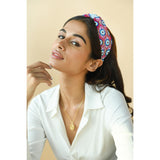 Betty Cooper Embroidered Headband in Blue - Evil Eye