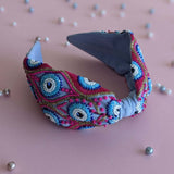Betty Cooper Embroidered Headband in Blue - Evil Eye
