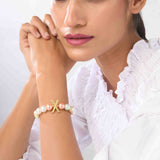 Initial Bracelet with Multi Pastel Pearls