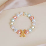 Initial Bracelet with Multi Pastel Pearls