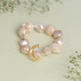 Initial Bracelet with Baroque Pearls