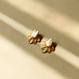 Baroque Pearl Flower Stud Earrings