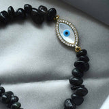 Evil Eye Bracelet with Healing Stone Black Onyx