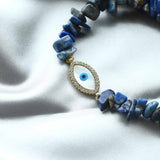 Evil Eye Bracelet with Healing Stone Lapis Lazuli