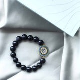 Evil Eye Bracelet with Healing Stone Blue Sandstone