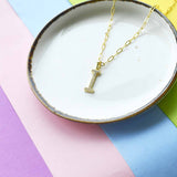 Coloured Initial Diamonte Pendants