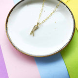 Coloured Initial Diamonte Pendants