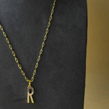 Coloured Initial Diamonte Pendants