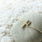 Coloured Initial Diamonte Bracelets with Drawstring Chain
