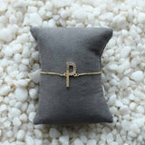 Coloured Initial Diamonte Bracelets with Drawstring Chain