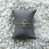 Coloured Initial Diamonte Bracelets with Drawstring Chain