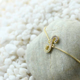 Coloured Initial Diamonte Bracelets with Drawstring Chain