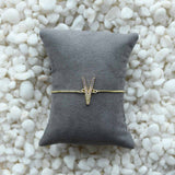 Coloured Initial Diamonte Bracelets with Drawstring Chain