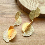 18K Gold Plated Textured Twinkling Moon Drops